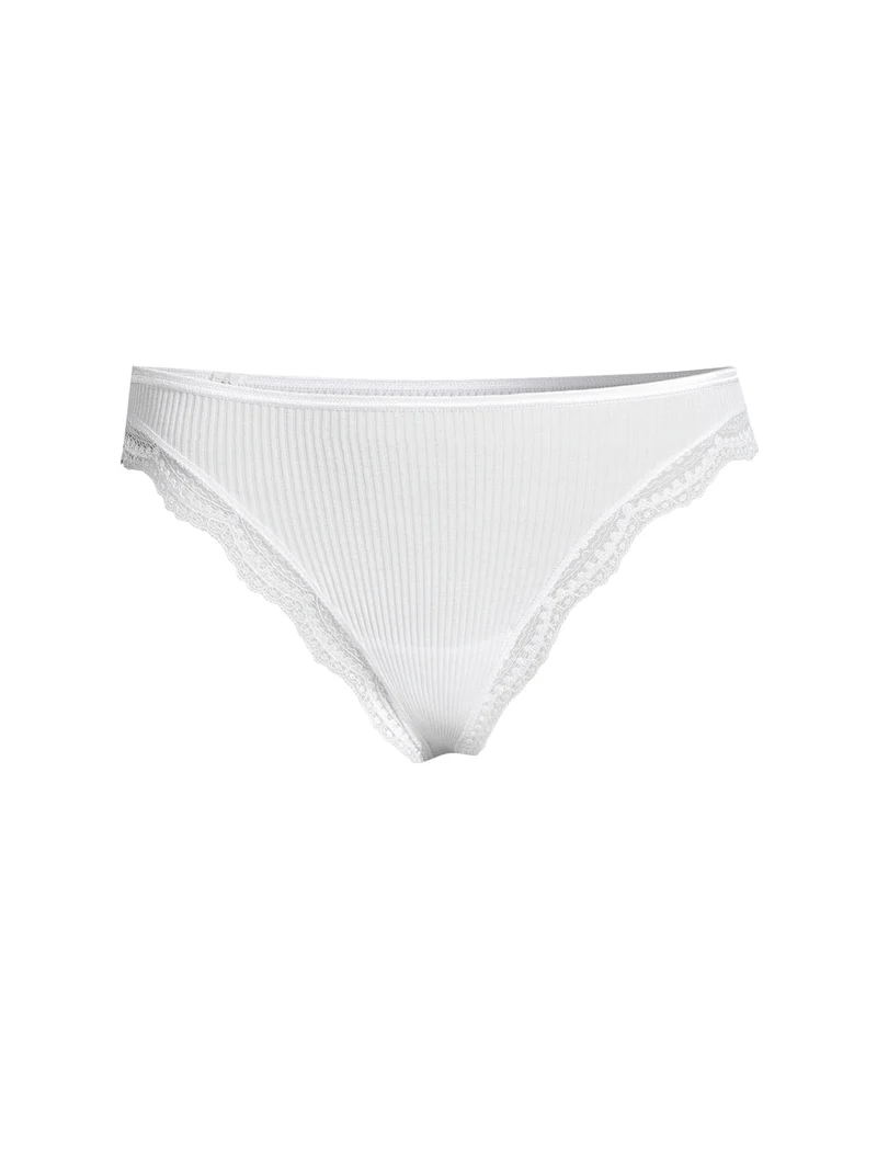Mini-Slip, Feinripp, mit Dentelle de Calais®-Spitze, FILOSCOZIA FINE RIB