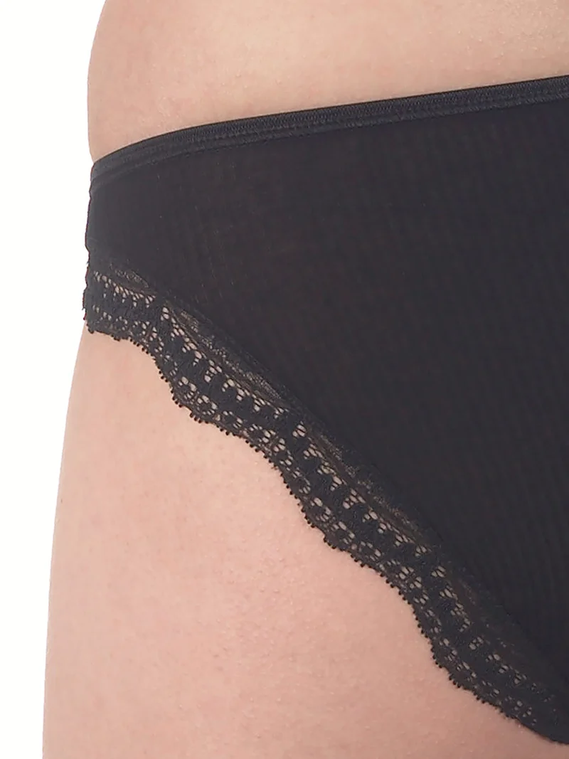 Mini-Slip, Feinripp, mit Dentelle de Calais®-Spitze, FILOSCOZIA FINE RIB