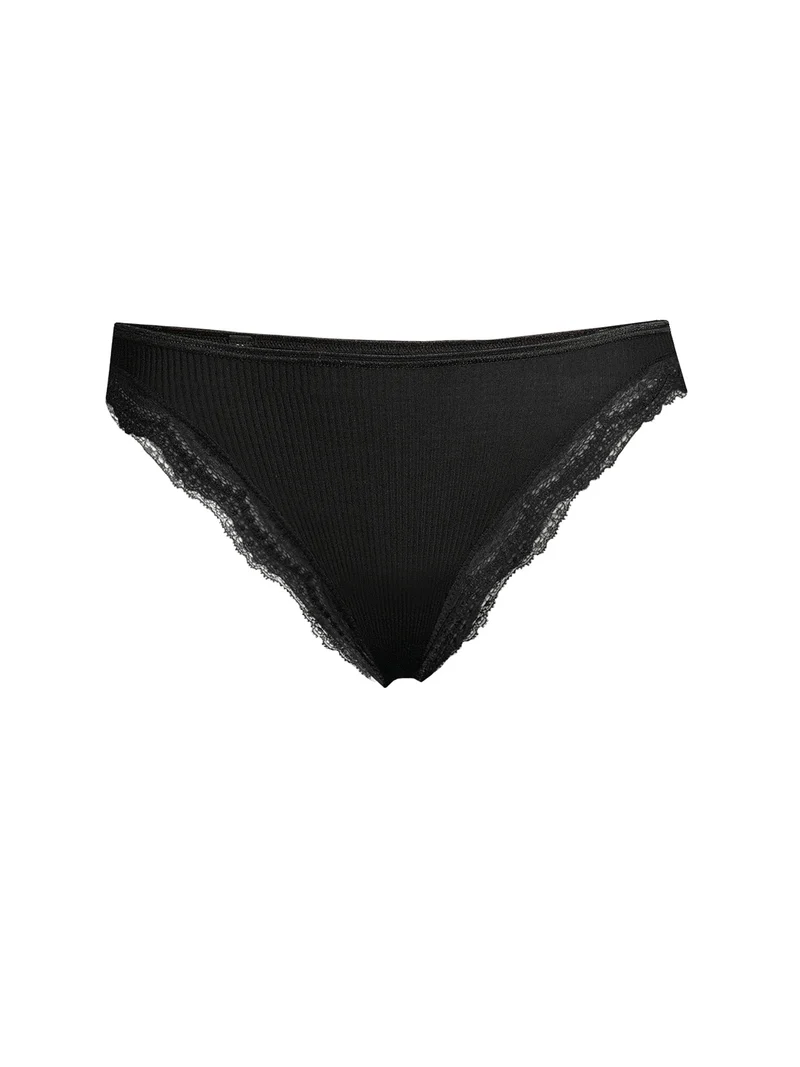 Mini-Slip, Feinripp, mit Dentelle de Calais®-Spitze, FILOSCOZIA FINE RIB
