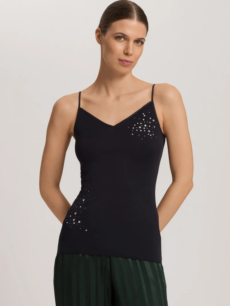 Spaghetti-Top mit Swarowski-Kristallen, COTTON SEAMLESS – Jubiläums-Ausgabe
