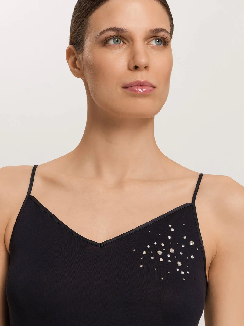 Spaghetti-Top mit Swarowski-Kristallen, COTTON SEAMLESS – Jubiläums-Ausgabe