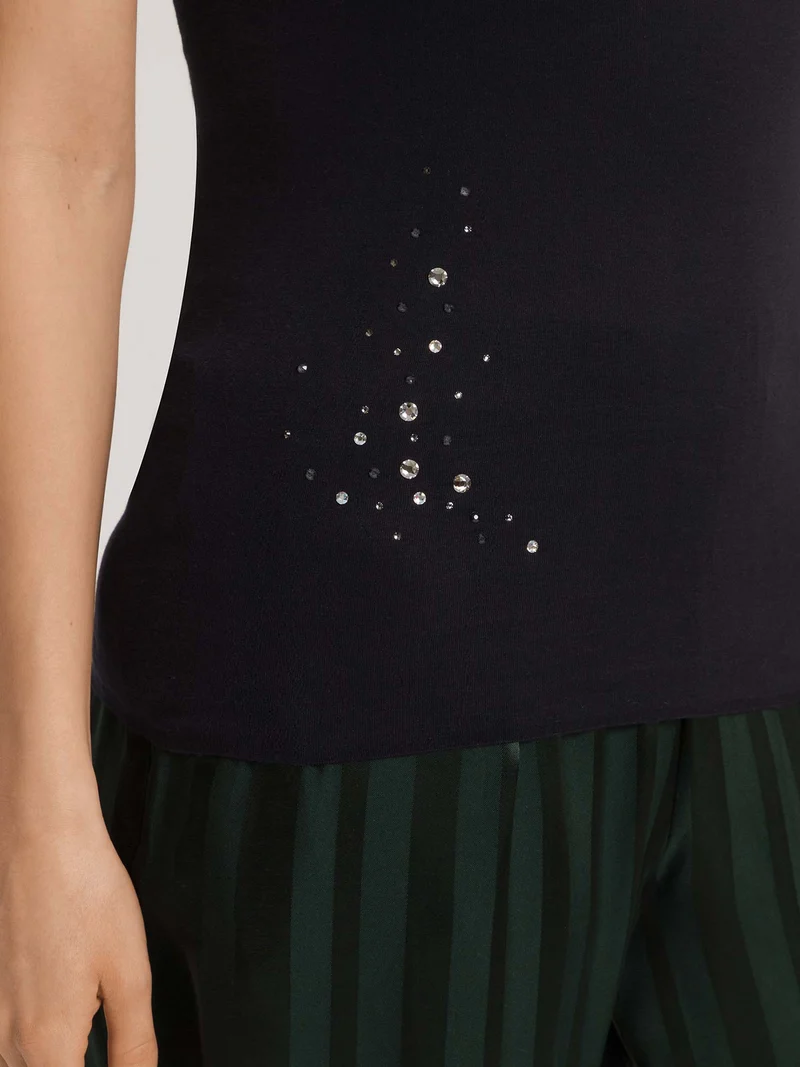 Spaghetti-Top mit Swarowski-Kristallen, COTTON SEAMLESS – Jubiläums-Ausgabe