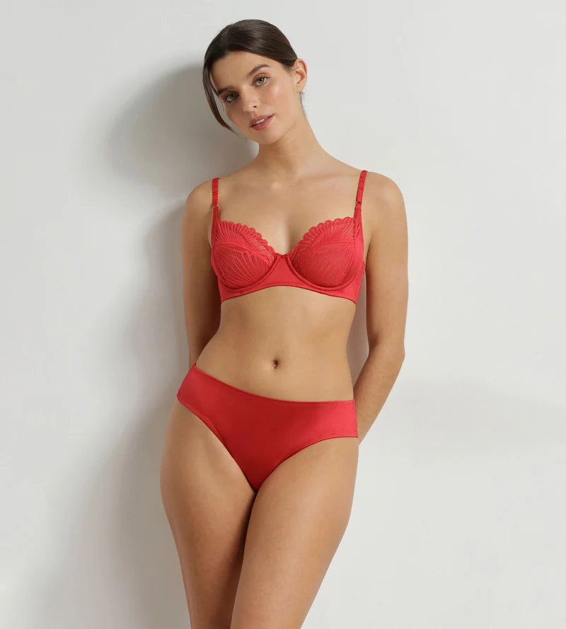 Vollschalen-BH mit Bügeln aus Spitze in Rouge Chocolove