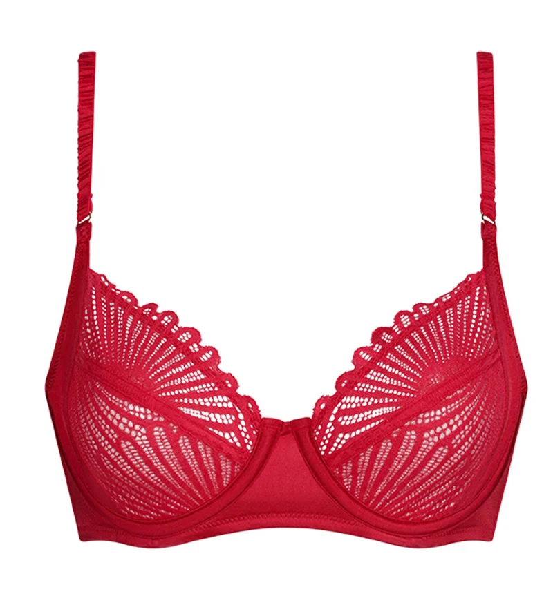 Vollschalen-BH mit Bügeln aus Spitze in Rouge Chocolove