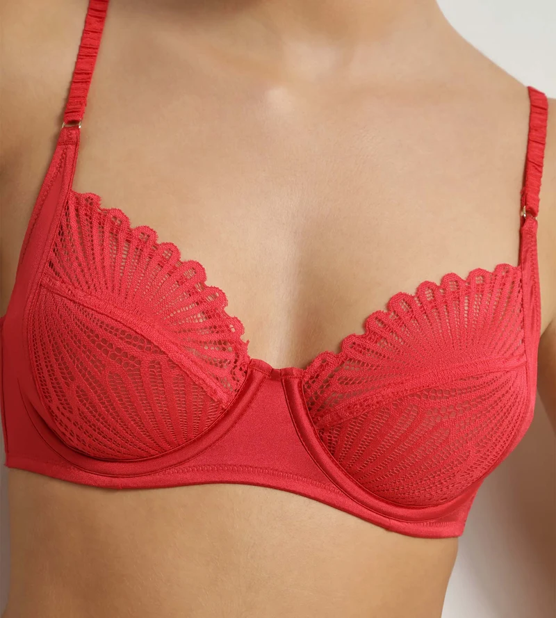 Vollschalen-BH mit Bügeln aus Spitze in Rouge Chocolove