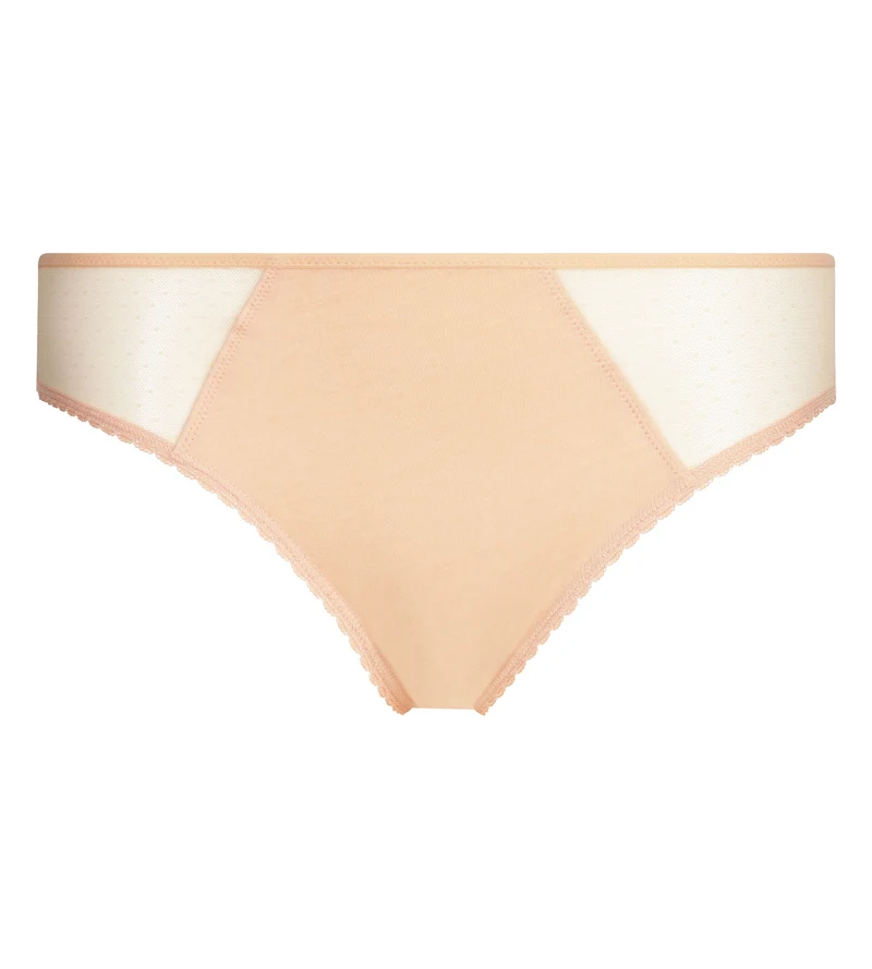Damenhöschen aus Mikrofaser und Plumetis-Tüll Apricot Generous Coton Bio