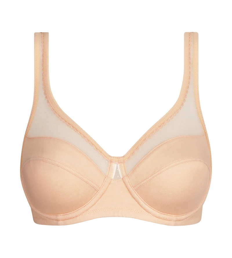 Vollschalen-BH mit Bügeln in Apricot Generous Coton Bio
