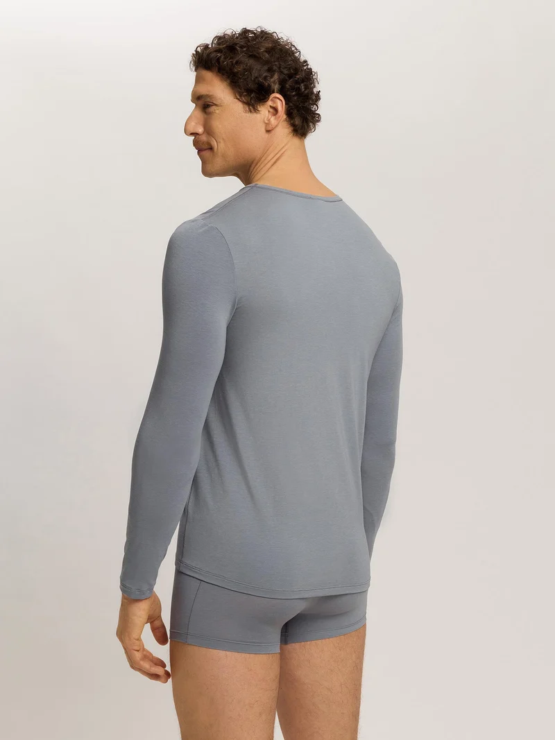 Longshirt, V-Neck, NATURAL FUNCTION, in Herbst-Farbe cliff grey