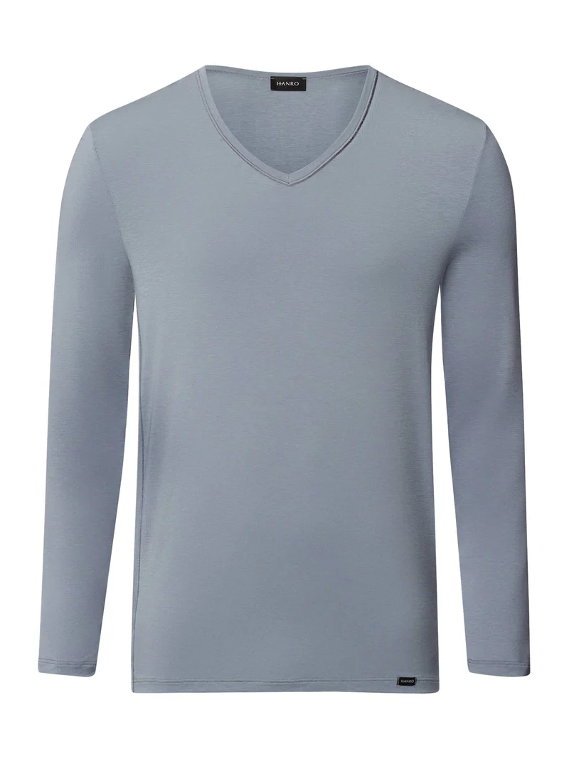 Longshirt, V-Neck, NATURAL FUNCTION, in Herbst-Farbe cliff grey