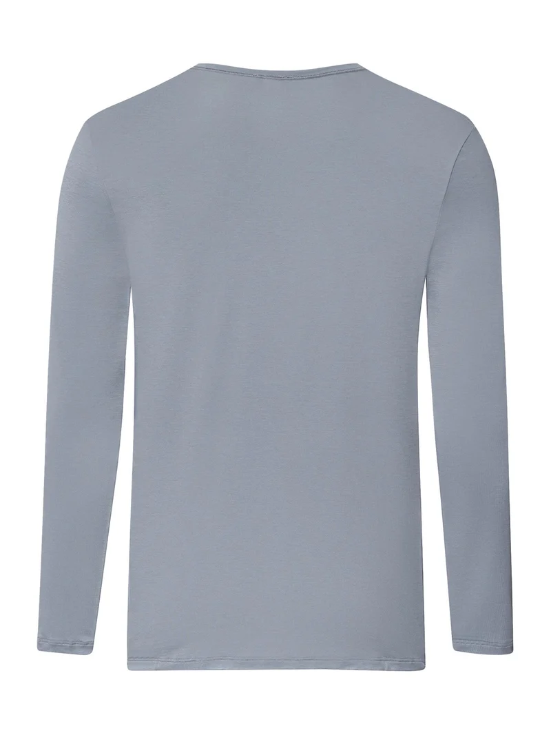 Longshirt, V-Neck, NATURAL FUNCTION, in Herbst-Farbe cliff grey