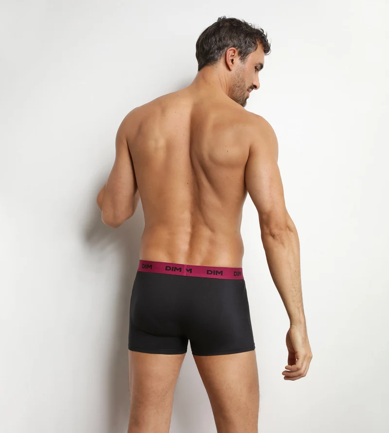 3er-Pack schwarze Boxershorts für Männer mit farbigem Bund Retro Mix & Colors