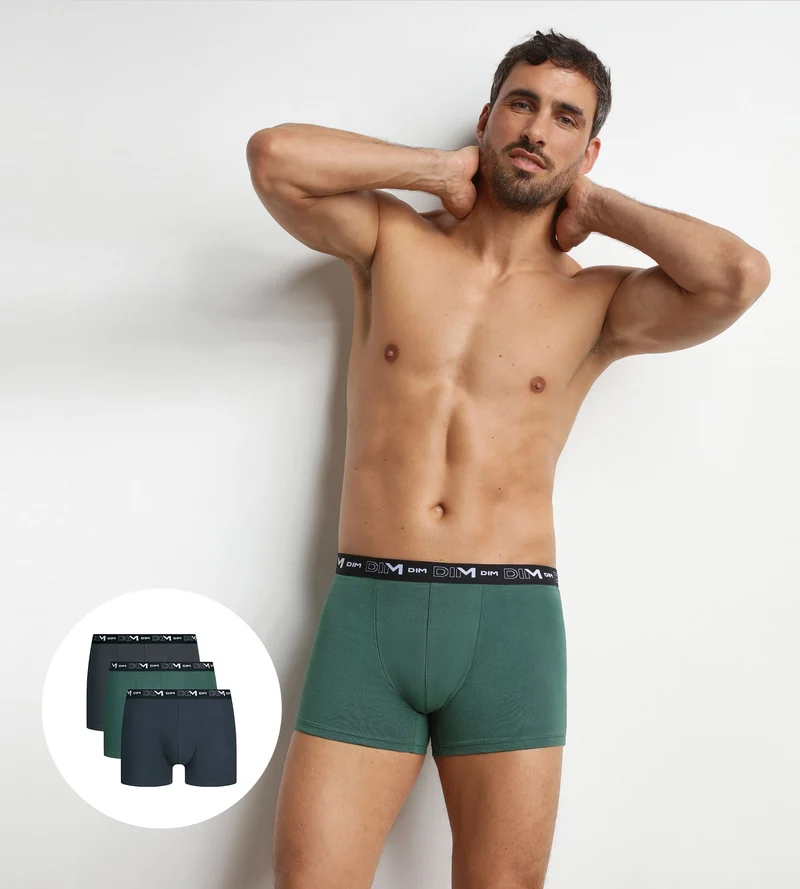 3er-Pack Boxershorts für Herren Vert Nébuleuse Dim Coton Stretch