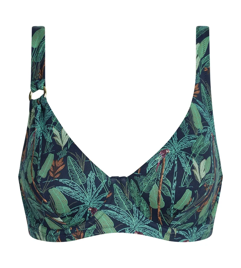 Bikini-Oberteil mit Bügeln für Damen mit tropischem Muster von Dim Swimwear
