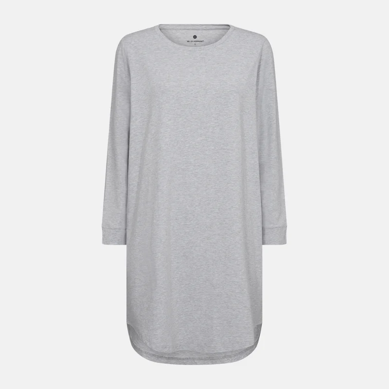 Graues langärmeliges T-Shirt-Kleid aus Bambus