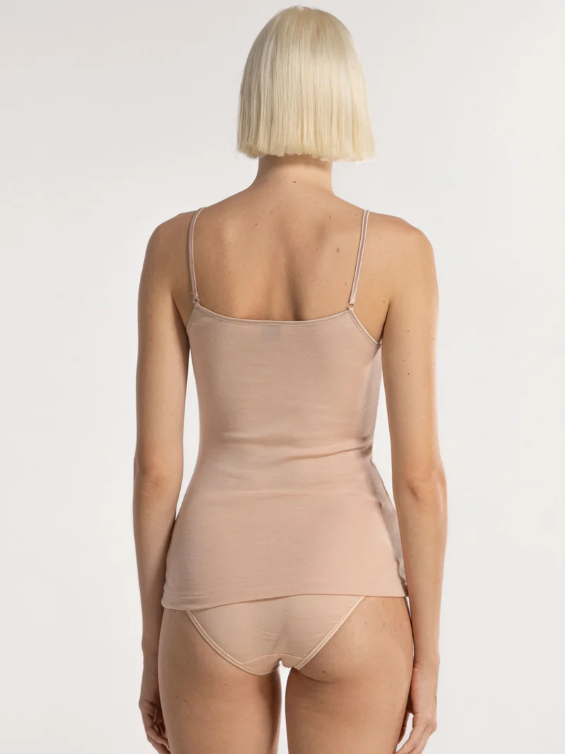 Spaghetti-Top mit breitem Satin-Besatz, FILOSCOZIA SATIN EDGE