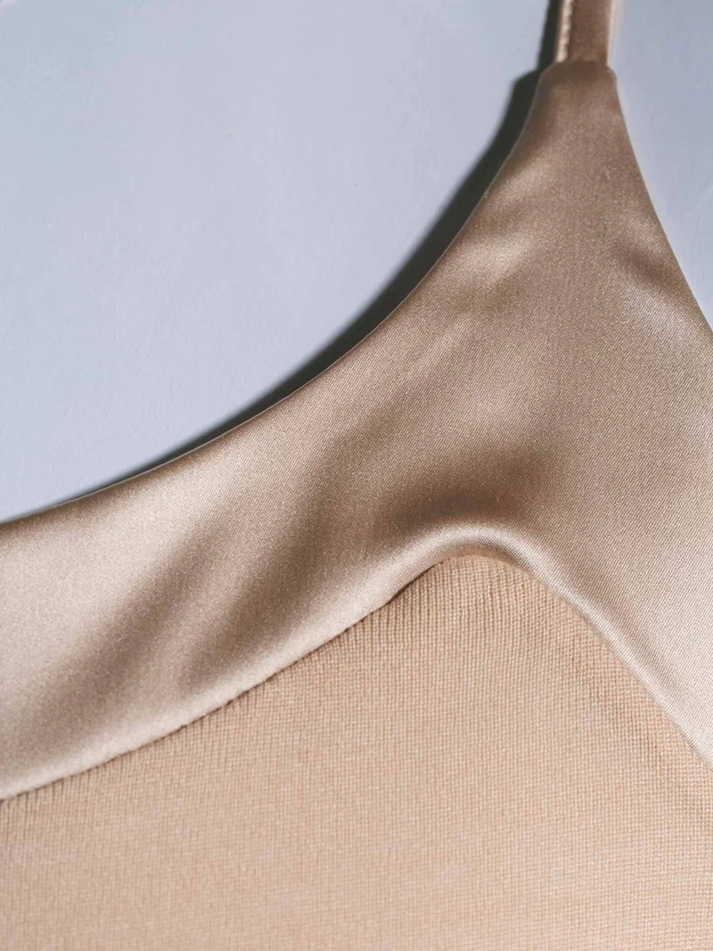 Spaghetti-Top mit breitem Satin-Besatz, FILOSCOZIA SATIN EDGE