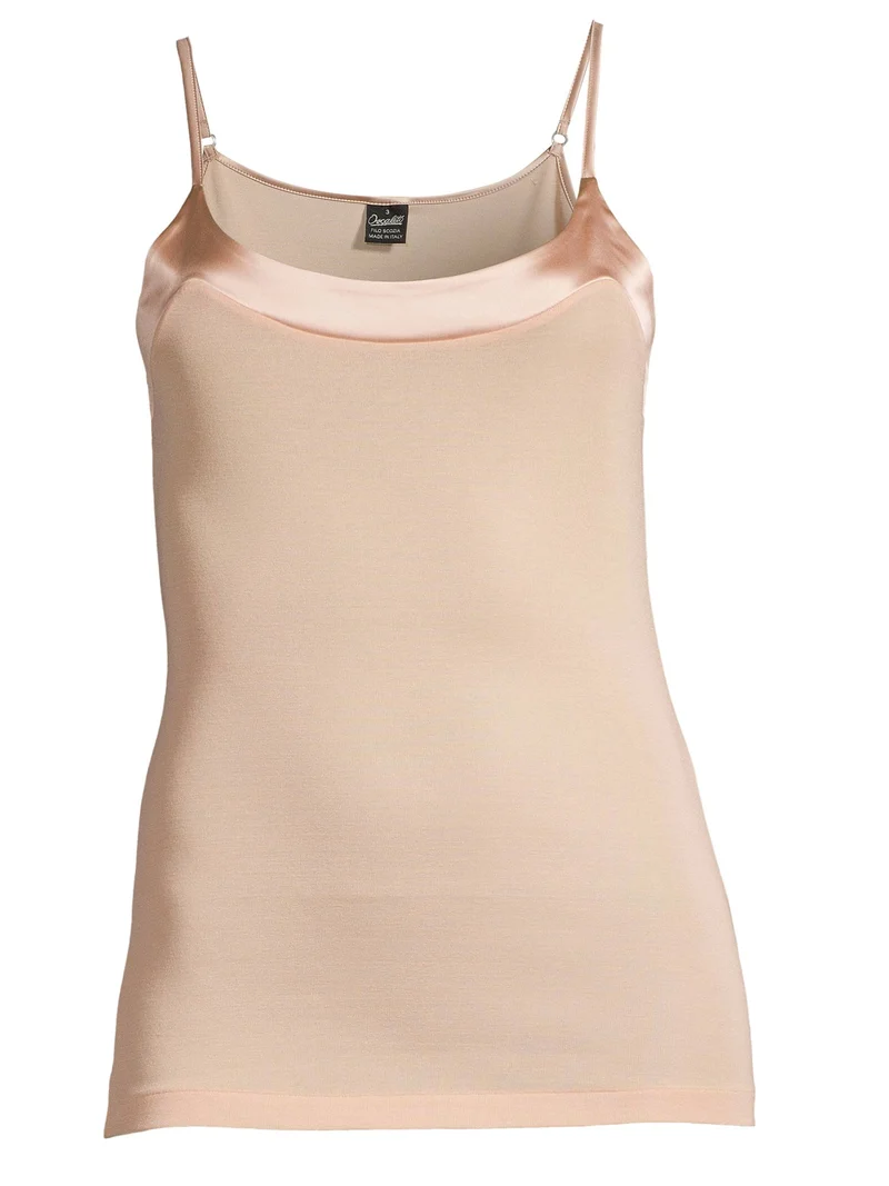 Spaghetti-Top mit breitem Satin-Besatz, FILOSCOZIA SATIN EDGE