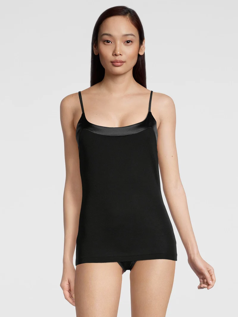 Spaghetti-Top mit breitem Satin-Besatz, FILOSCOZIA SATIN EDGE