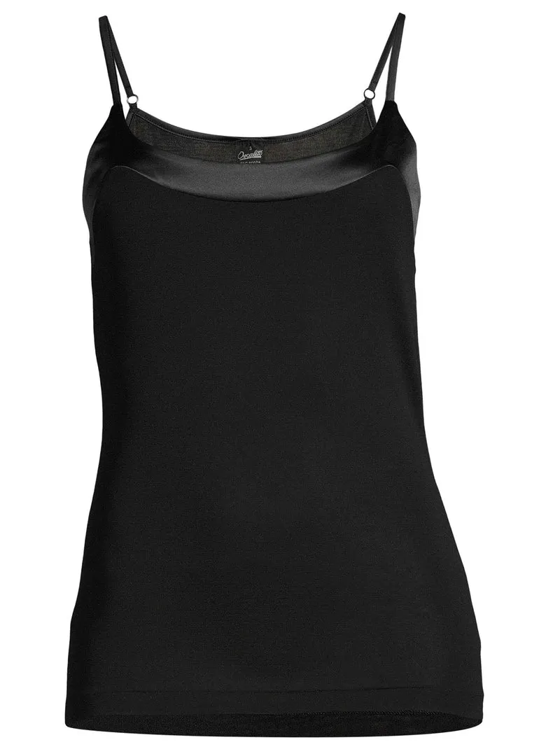 Spaghetti-Top mit breitem Satin-Besatz, FILOSCOZIA SATIN EDGE