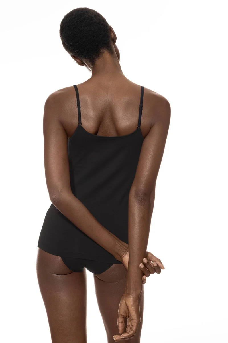 Spaghetti-Top, V-Neck, COMFORT COTTON