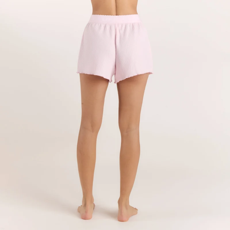 Soft Waffle Pyjama Shorts - Pink