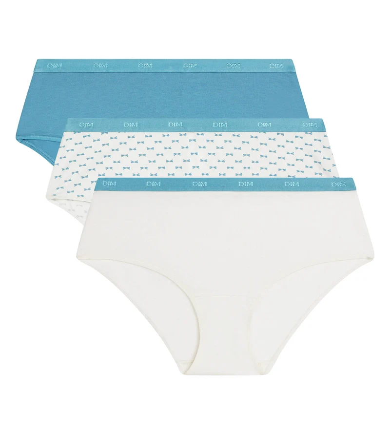 3er-Pack Damenboxershorts aus Stretch-Baumwolle Nœud Nacre Les Pockets