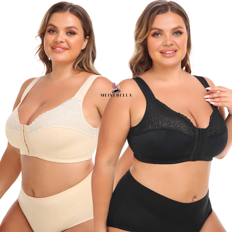 Meinebella™ BH med framknäppning och spets utan bygel