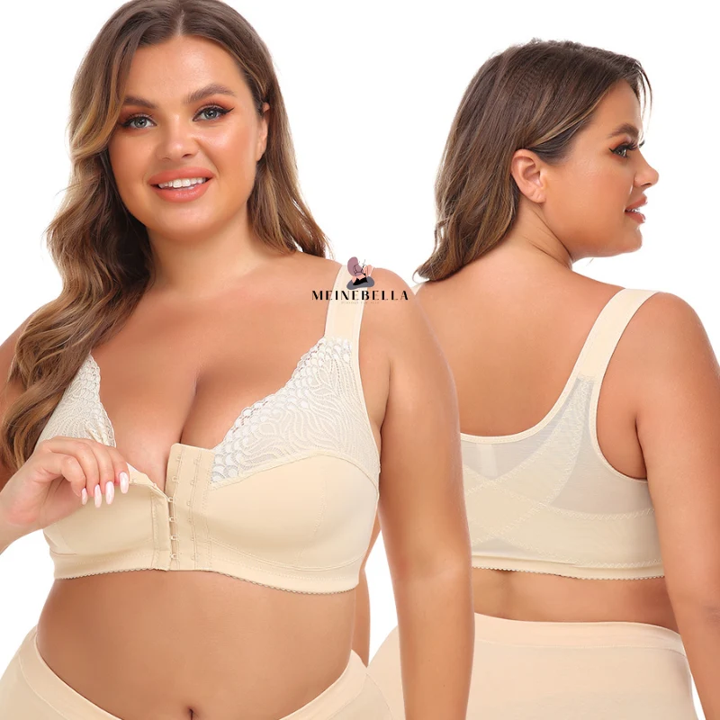 Meinebella™ BH med framknäppning och spets utan bygel