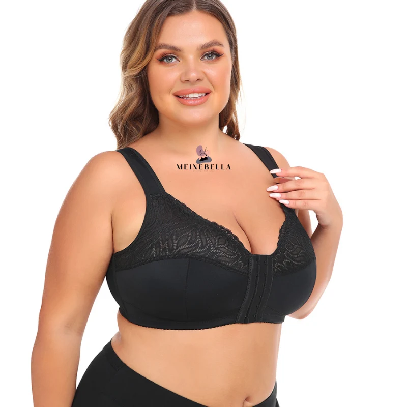 Meinebella™ BH med framknäppning och spets utan bygel