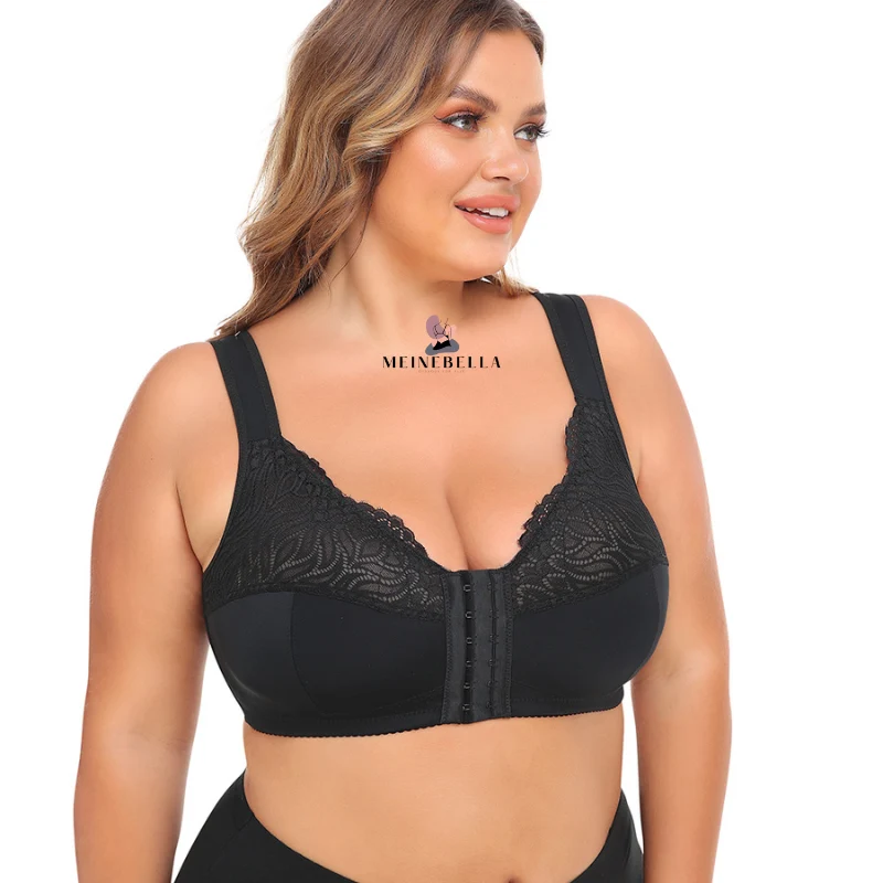 Meinebella™ BH med framknäppning och spets utan bygel