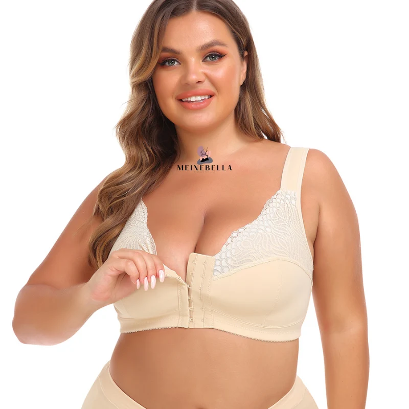 Meinebella™ BH med framknäppning och spets utan bygel