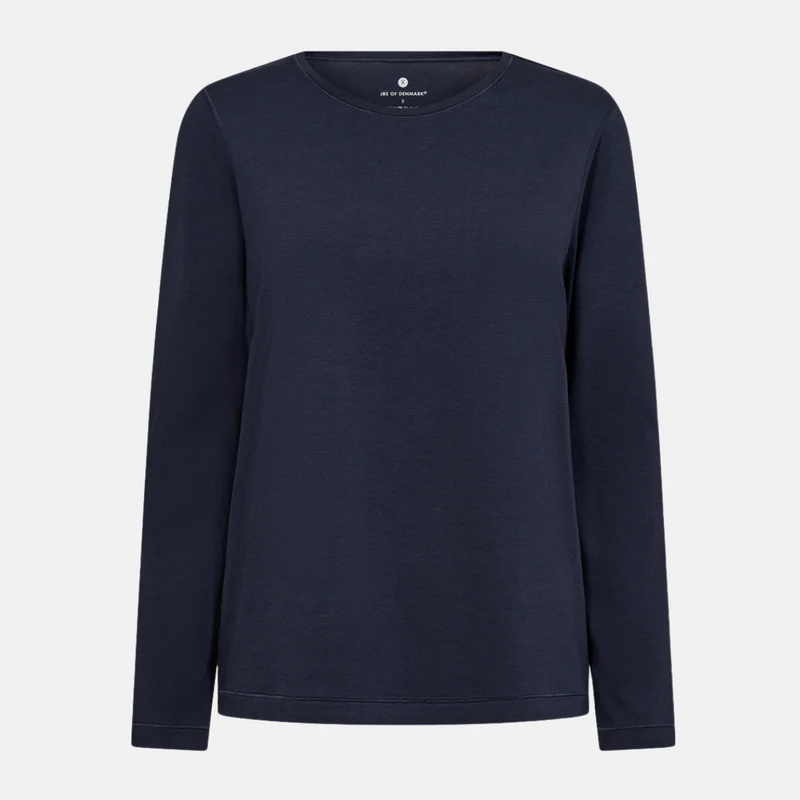 Blaues Langarm-T-Shirt aus Bambus