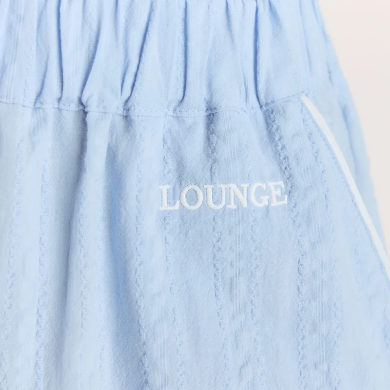 Textured Cotton Pyjama Bottoms - Blue