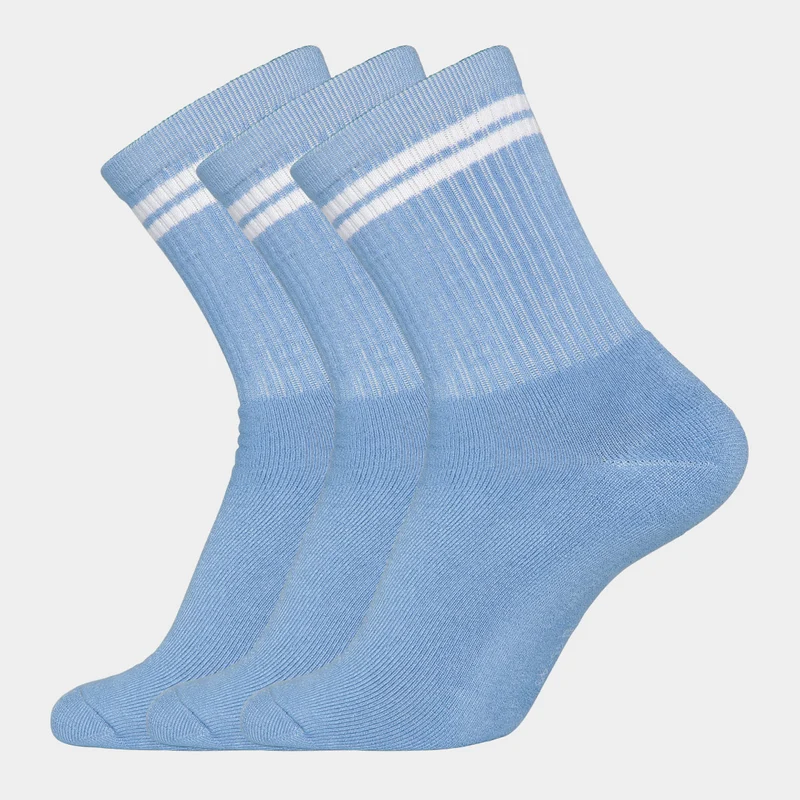 3er Pack hellblaue Bambus-Tennissocken