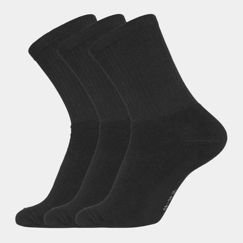 3er-Pack Tennissocken aus schwarzem Bambus