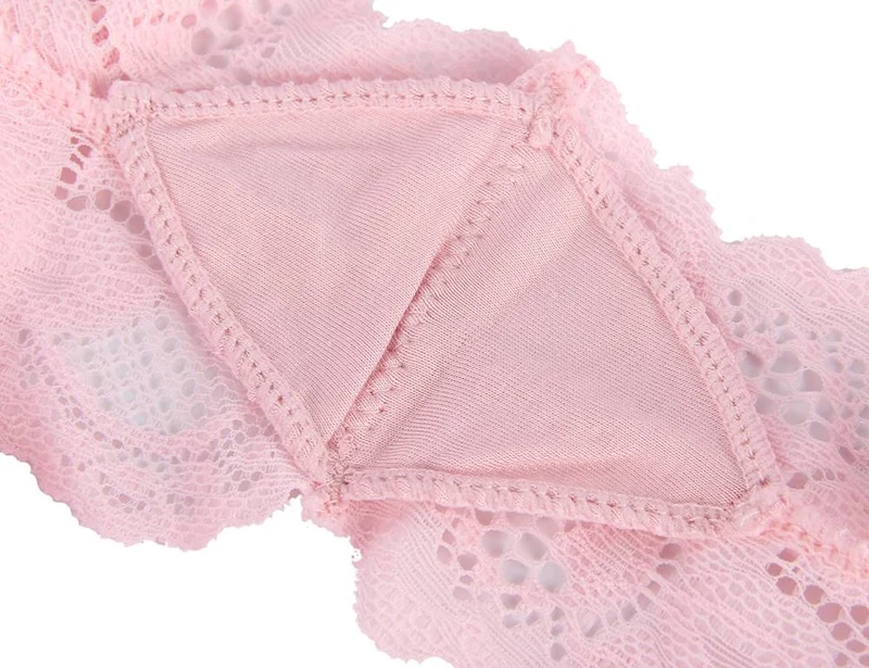 Rosa 3D-Spitzenhöschen mit Blumenmuster und Baumwollzwickel