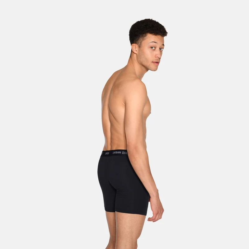 3er Pack Schwarze Bambus Unterhosen mit langen Beinen