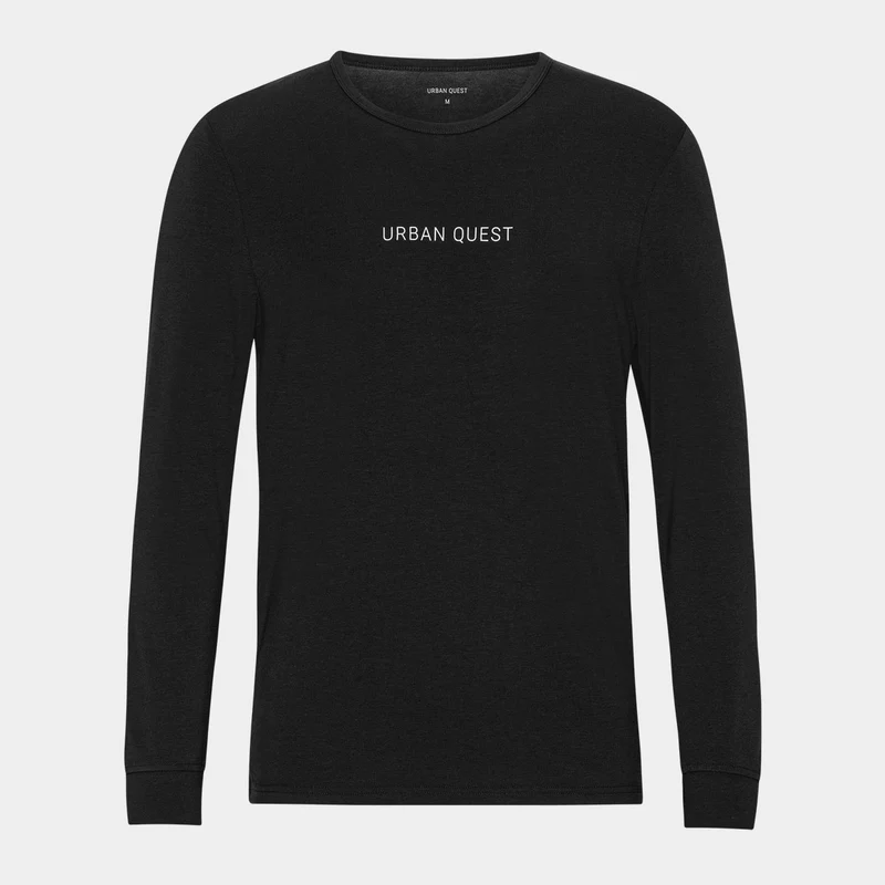 Schwarzes Langarm-T-Shirt aus Bambus