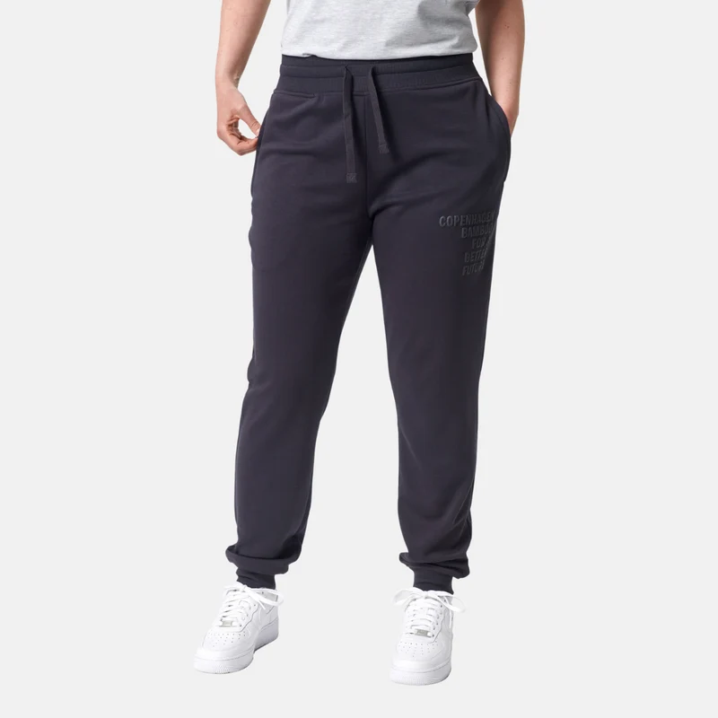 Graue Bambus-Sweatpants mit Logo