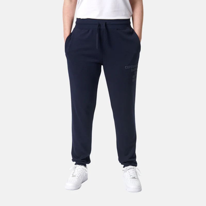 Blaue Bambus-Sweatpants mit Logo