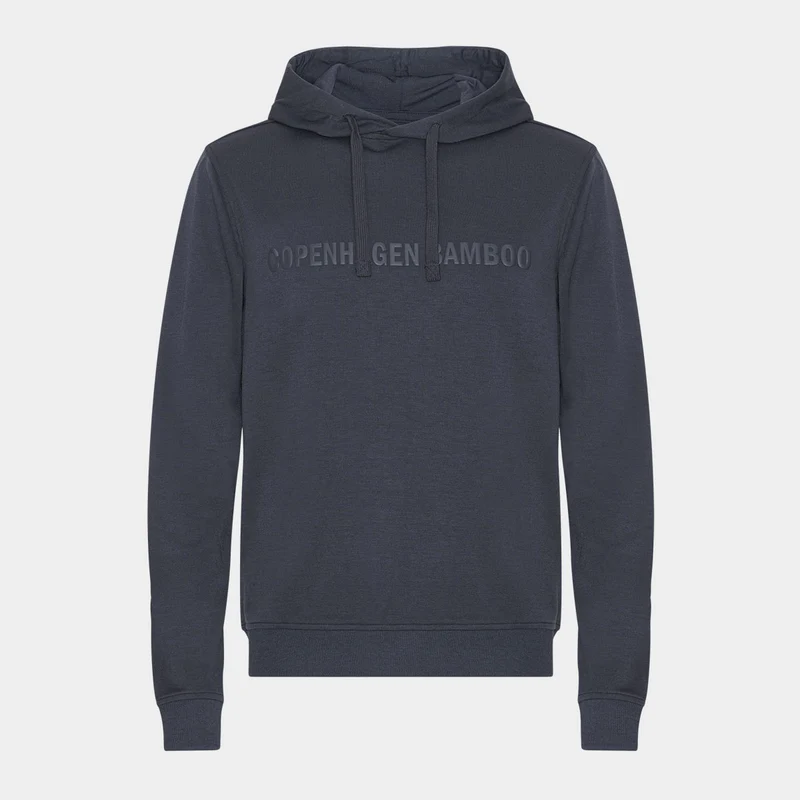 Grauer Kapuzenpulli aus Bambus mit Logo