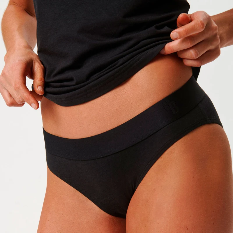 3er Pack Bambus Tai Panty schwarz