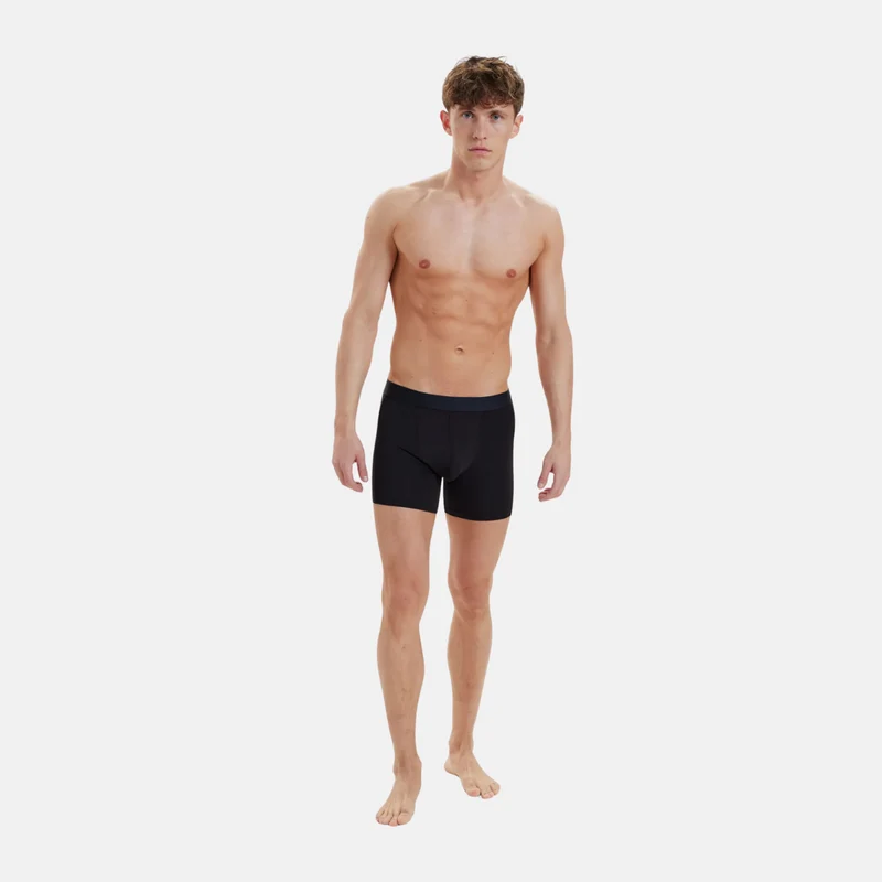 3er Pack Schwarze Bambus Unterhosen mit langen Beinen