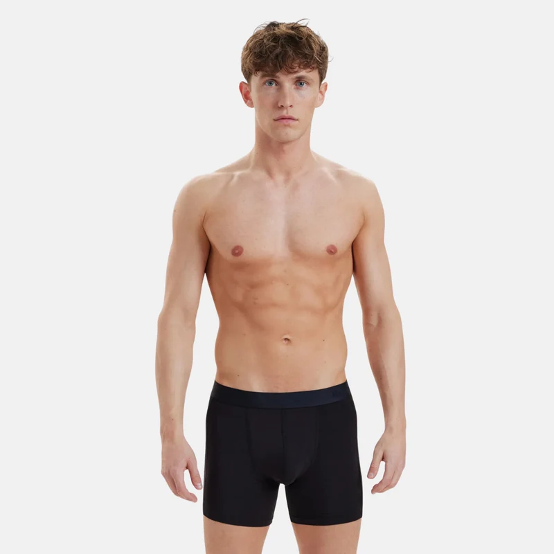 3er Pack Schwarze Bambus Unterhosen mit langen Beinen