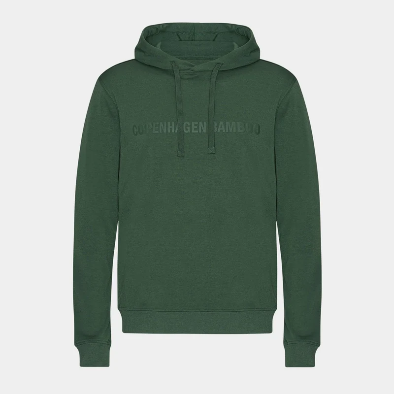 Grüner Bambus-Kapuzenpullover mit Logo