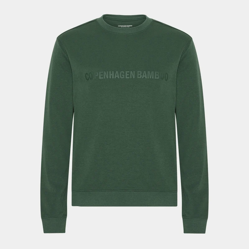 Grünes Sweatshirt aus Bambus mit Logo