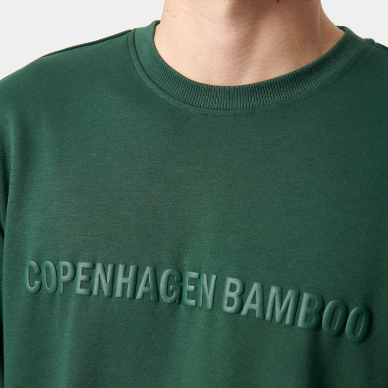 Grünes Sweatshirt aus Bambus mit Logo