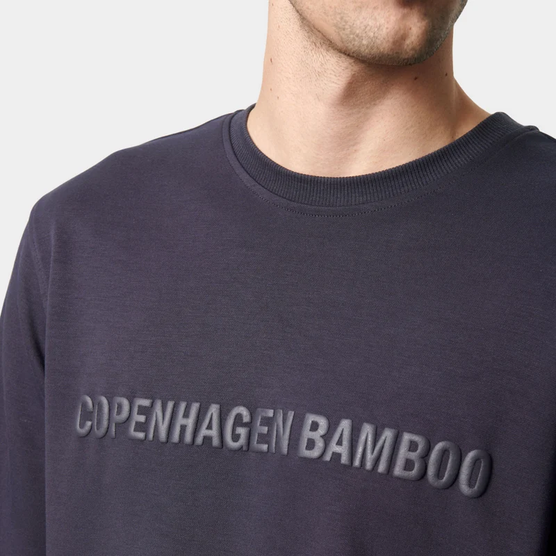 Graues Sweatshirt aus Bambus mit Logo