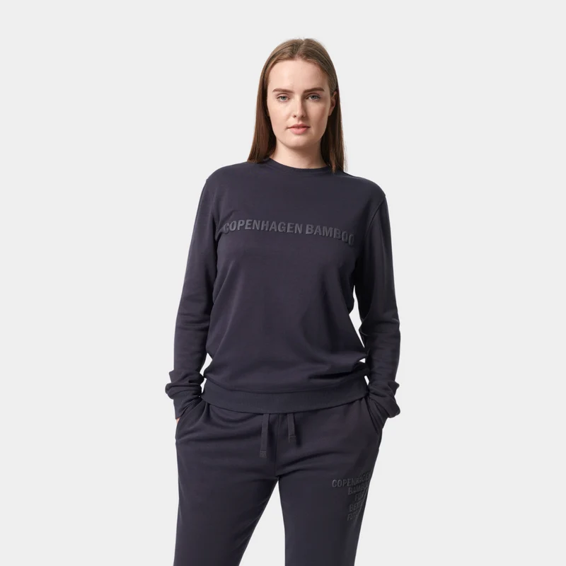 Graues Sweatshirt aus Bambus mit Logo