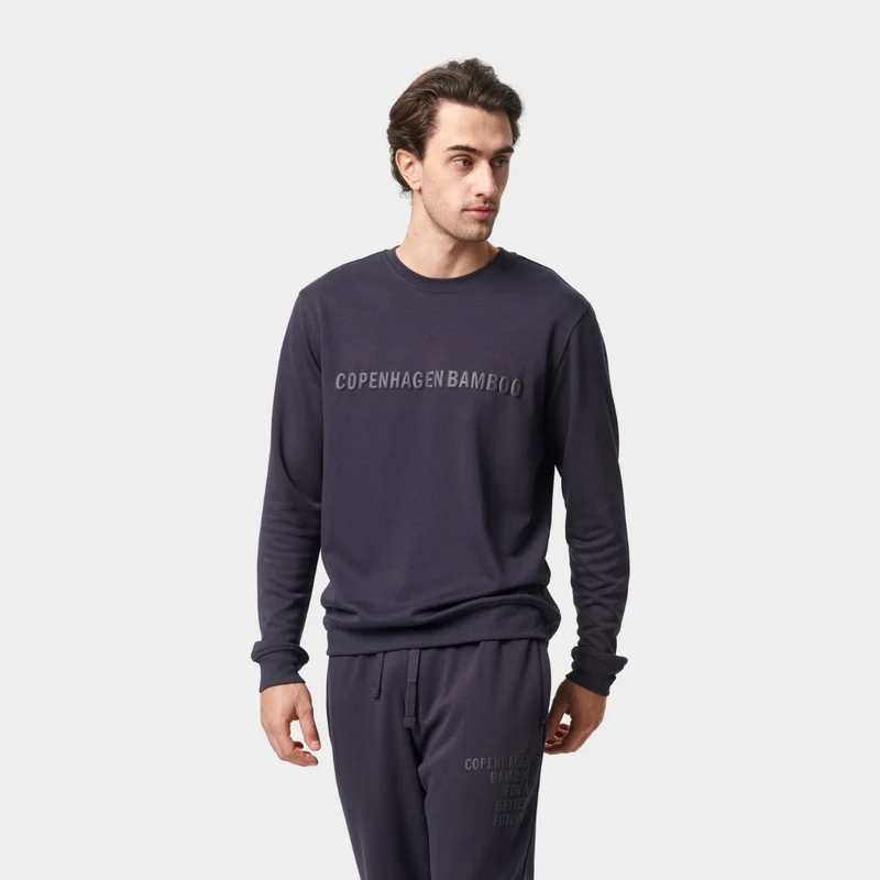 Graues Sweatshirt aus Bambus mit Logo